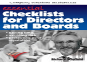 Essential Checklists For Directors And Boards
