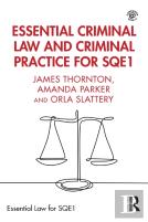 Essential Criminal Law And Criminal Practice For Sqe1