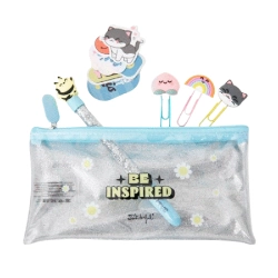 Bertrand.pt - Estojo + Caneta + Clips + Autocolantes – Be inspired