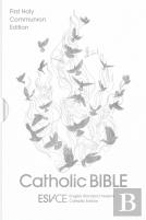 Esv-Ce Catholic Bible, First Communion Edition, White Hardback, Silver Foiled Cover, British Liturgical Bible, Esv-Ce, Hardback, Standard Size
