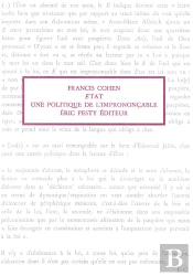 Etat, Une Politique De L'Imprononcable