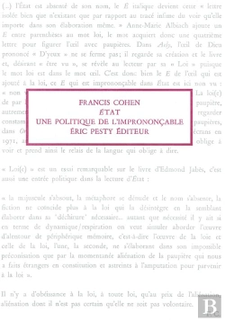 Bertrand.pt - Etat, Une Politique De L'Imprononcable