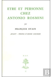 Etre Et Personne Chez Antonio Rosmini