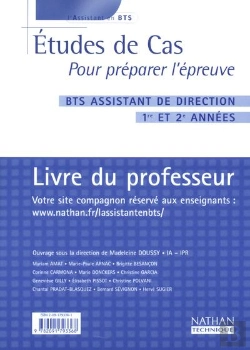 Bertrand.pt - Etudes Cas Pratique Epreuve Bts Assistante Direction ; Professeur ; Edition 2003