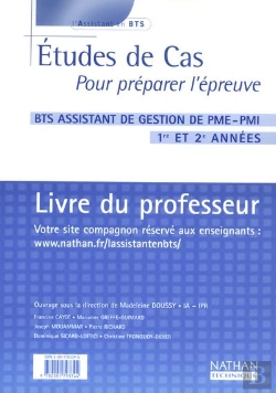 Bertrand.pt - Etudes Cas Pratique Epreuve Bts Assistante Gestion ; Professeur ; Edition 2003