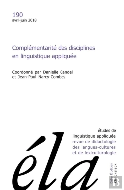 Bertrand.pt - Études De Linguistique Appliquée - N°2/2018 : Complémentarité Des Disciplines En Linguistique Appliquée