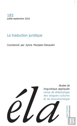 Bertrand.pt - Études De Linguistique Appliquée - N°3/2016 : La Traduction Juridique