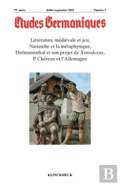 Etudes Germaniques - N 3/2018 - Litterature Medievale Et Jeu, Nietzsche Et La Metaphysique, Hofmanns