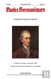 Études Germaniques - N°1/2015 : Friedrich Heinrich Jacobi