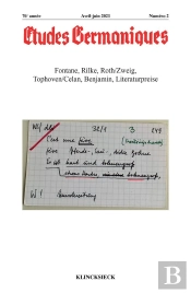 Études Germaniques - N°2/2021 : Fontane, Rilke, Roth/Zweig, Tophoven/Celan, Benjamin, Literaturpreise