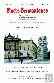 Études Germaniques - N°3/2007 : Canon Et Mémoire Culturelle