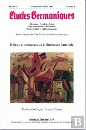 Études Germaniques -  N°4/2006 : Enjeux Et Tendances De La Littérature Flamande