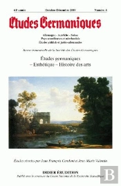 Études Germaniques - N°4/2009 : Études Germaniques - Esthétique - Histoire Des Arts