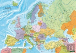 Bertrand.pt - Europe - English Map Flat In A Tube 1:6 000 000