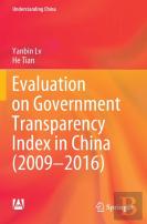 Evaluation On Government Transparency Index In China (2009â€”2016)