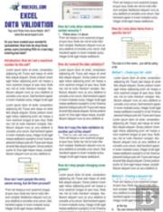 Excel Data Validation Tip Card