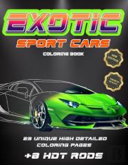 Exotic Sport Cars Coloring Book, 23 Unique High Detailed Coloring Pages