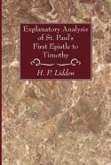Explanatory Analysis Of St. Paul'S First Epistle To Timothy