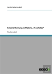 Falsche Meinung In Platons Ã¢Â‚¬Å¾Theaitetos'