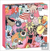 Fancy Dress Cats Mini Fliptop Notecard Box