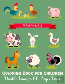 Bertrand.pt - Farm Animals Coloring Book For Children Double Images 66 Pages Book