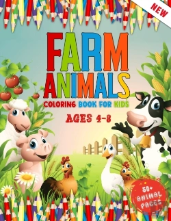 Bertrand.pt - Farm Animals Coloring Book For Kids Ages 4 To 8