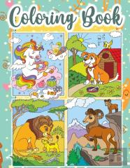 Farm, Wild, Forest, Mermaid And Unicorn Coloring Book