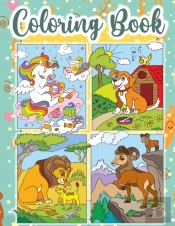 Farm, Wild, Forest, Mermaid And Unicorn Coloring Book