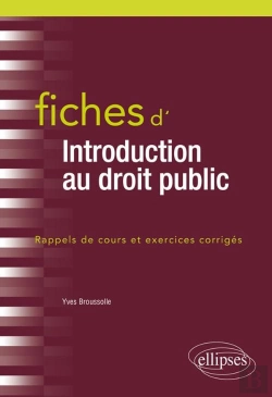 Bertrand.pt - Fiches D'Introduction Au Droit Public ; Rappels De Cours Et Exercices Corrigés