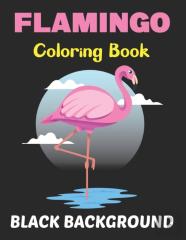 Flamingo Coloring Book Black Background