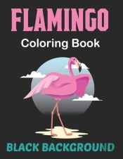 Flamingo Coloring Book Black Background