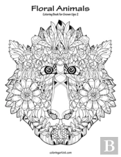 Floral Animals Coloring Book For Grown-U