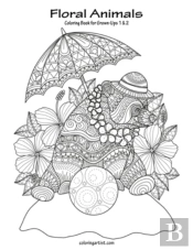 Floral Animals Coloring Book For Grown-U