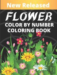 Flower Color By Number Coloring Book