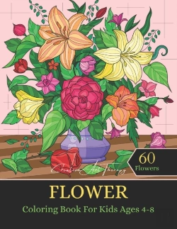 Bertrand.pt - Flower Coloring Book For Kids Ages 4-8
