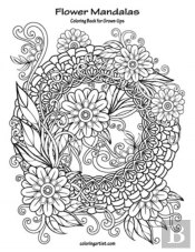 Flower Mandalas Coloring Book For Grown-Ups