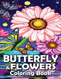 Bertrand.pt - Flowers & Butterfly Coloring Book For Adults Beautiful Garden