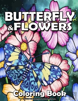 Bertrand.pt - Flowers & Butterfly Coloring Book For Adults Beautiful Garden