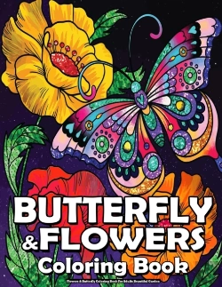 Bertrand.pt - Flowers & Butterfly Coloring Book For Adults Beautiful Garden