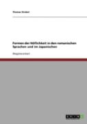 Formen Der Hoflichkeit In Den Romanischen Sprachen Und Im Japanischen
