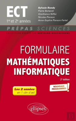 Bertrand.pt - Formulaire Mathématiques - Informatique : Ect 1re Et 2e Années ; Programme 2022