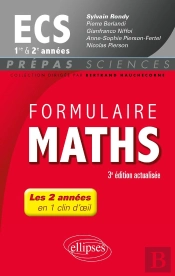 Formulaire Maths Ecs 1re Et 2e Annees 3e Edition Actualisee