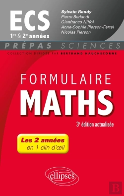 Bertrand.pt - Formulaire Maths Ecs 1re Et 2e Annees 3e Edition Actualisee
