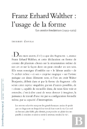Franz Erhard Walther : L'Usage De  La Forme, Les Annees Fondatrices (1953-1972)