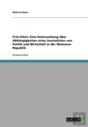 Fritz Klein: Eine Untersuchung  Ber Abh