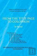 From The Title Page To Colophon