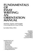 Fundamentals Of Essay Writing