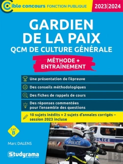 Bertrand.pt - Gardien De La Paix : Qcm De Culture Générale Et D'Actualité ; Concours 2023-2024 (Édition 2023/2024)