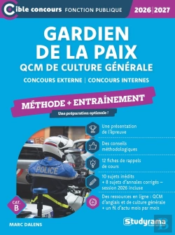 Bertrand.pt - Gardien De La Paix - Qcm De Culture Générale Et D'Actualité (Concours 2026-2027) : Concours Externe - Concours Internes (Édition 2026/2027)