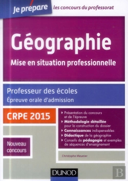 Bertrand.pt - Géographie ; Professeur Des Écoles ; Oral Admission ; Crpe 2015